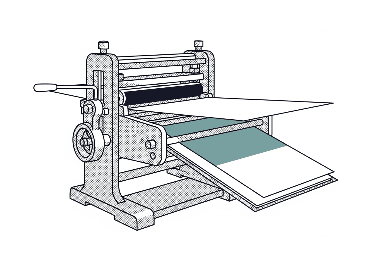 Printing press illustration